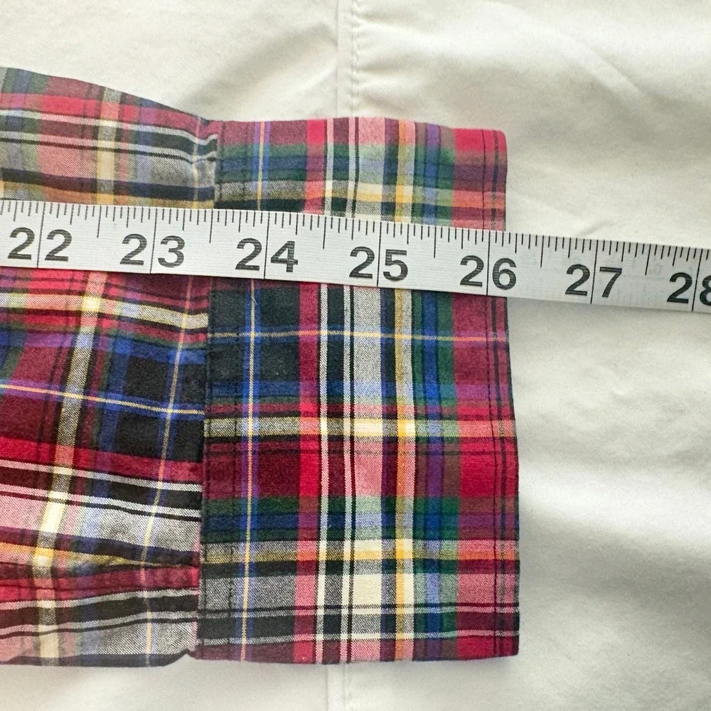Polo Ralph Lauren Regent Classic Fit Plaid Shirt Men XL Red Navy Tartan Long Slv